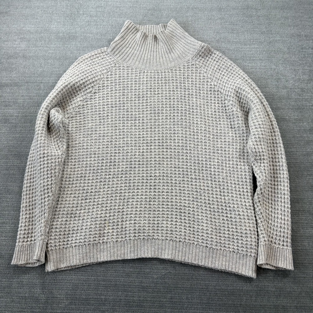 Won Hundred Inguna Wool Sweater Women S Oatmeal Waffle Knit Turtleneck Minimal